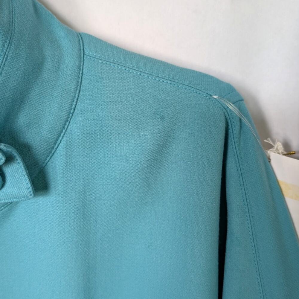 NWT Per Se Teal Double-Breasted Cropped Jacket | Funnel Neck 98% Wool - Picture 8 of 11